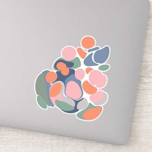 Modern Abstract Organic Shapes Art in Earthy Color Sticker