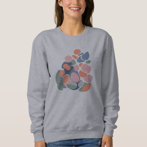 Modern Abstract Organic Shapes Art in Earthy Color Sweatshirt