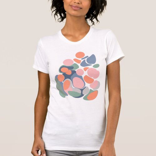 Modern Abstract Organic Shapes Art in Earthy Color T_Shirt