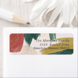 Modern Abstract Paint | Christmas Return Address  Label<br><div class="desc">Featuring beautiful abstract paint brush strokes. Modern color palette and gold accents makes these labels vintage feeling with a modern flair. Classic earth tones of stunning copper tone and dark green are perfect for the holidays. You’re getting ready to send out a bunch of letters, mailers, or invitations and you...</div>