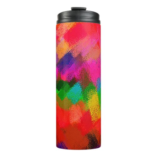 Modern Abstract Paint Color Brush Stroke Thermal Tumbler