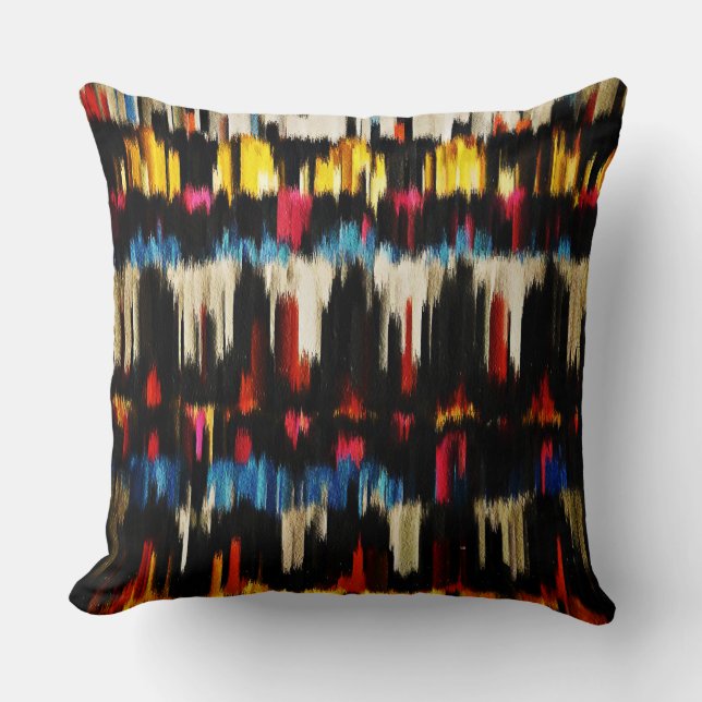 Modern Abstract Paint Color Brush Stroke Throw Pillow (Front)