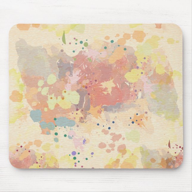 Modern Abstract Paint Splashes Mouse Pad (Front)