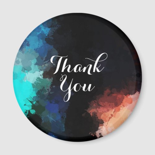 Modern Abstract Paint Splatters Thank You Magnet