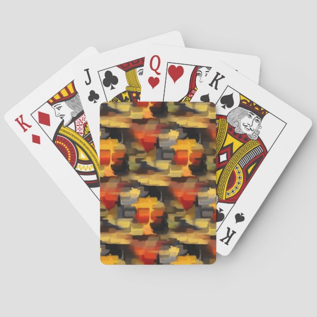 Modern Abstract Paint Squares Poker Cards (Back)