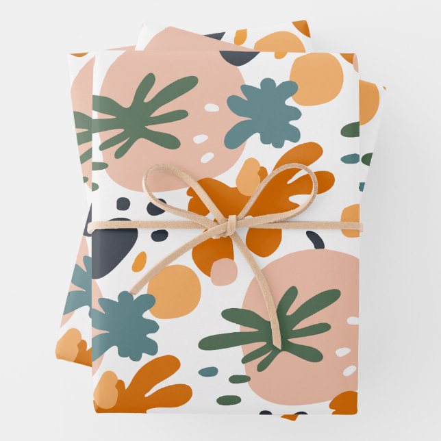 Modern Abstract Paint Strokes Pattern Wrapping Paper Sheets (In situ)