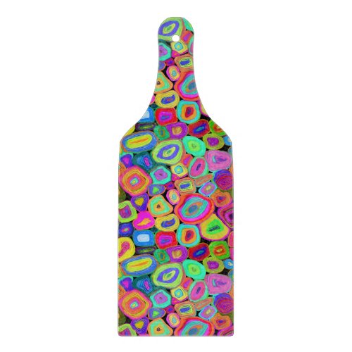 Modern Abstract Painted Funky Circles Cutting Board