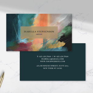 Modern Abstract Painted Professional Business Card