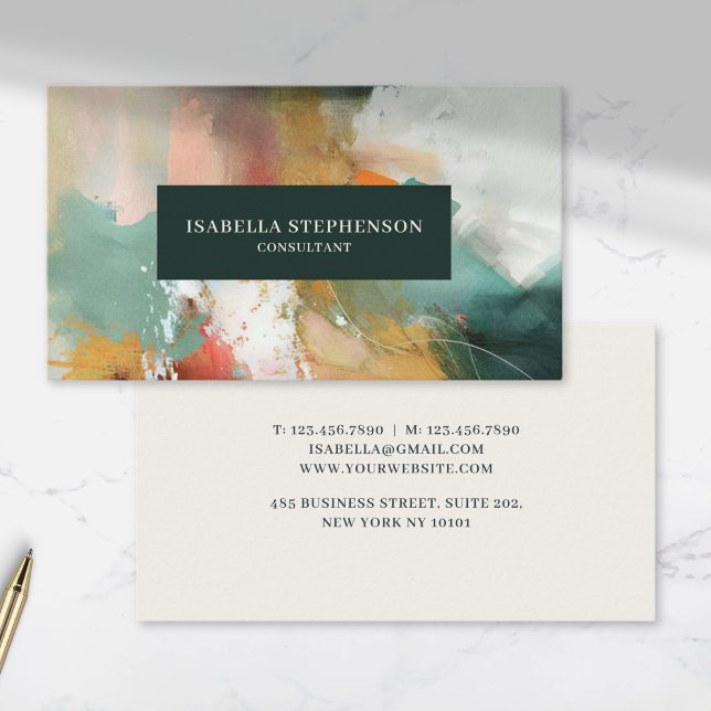 Modern Abstract Painted Professional Business Card (Creator Uploaded)