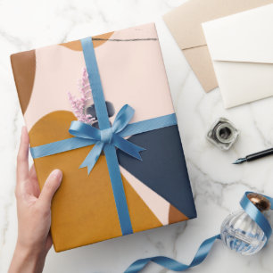 Modern Abstract Painted Shapes Christmas Holiday Wrapping Paper