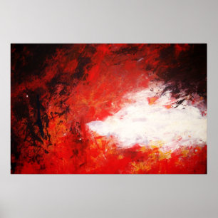 Modern Abstract Painting Art Print Red Creative