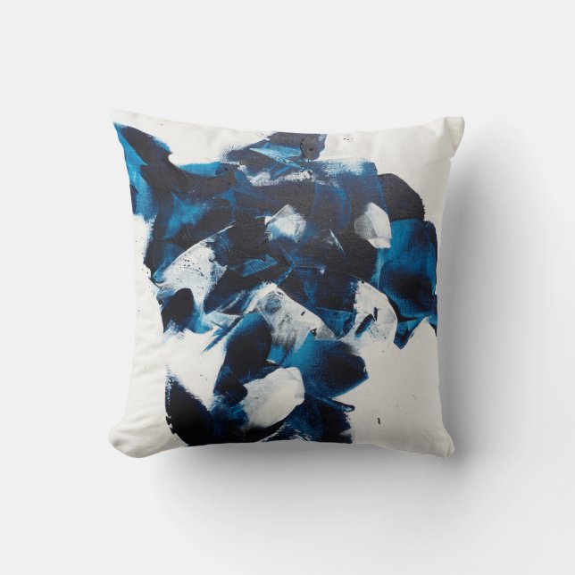Modern abstract painting Blue Throw Pillow (Front)