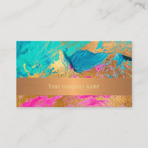 Modern abstract painting copper gold company name business card