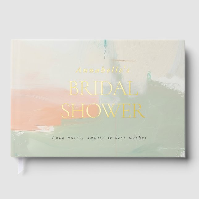 Modern Abstract Painting Foil Bridal Shower Foil Guest Book (Front)