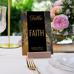 Modern abstract painting gold script TEXT wedding Table Number