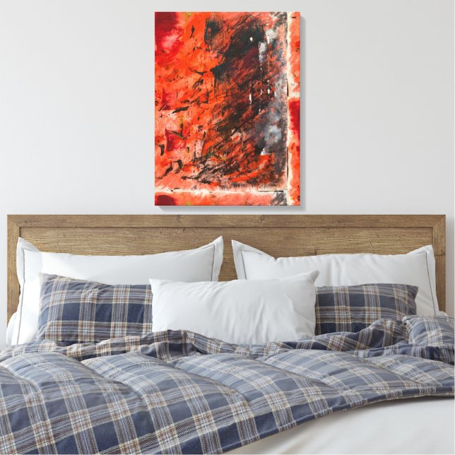 Modern Abstract Painting on Canvas Print (Insitu(Bedroom))