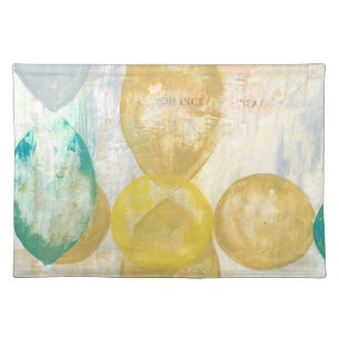 Modern Abstract Painting on Newsprint Cloth Placemat