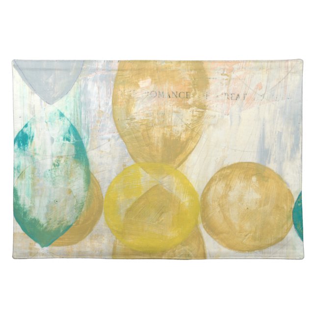 Modern Abstract Painting on Newsprint Cloth Placemat (Front)