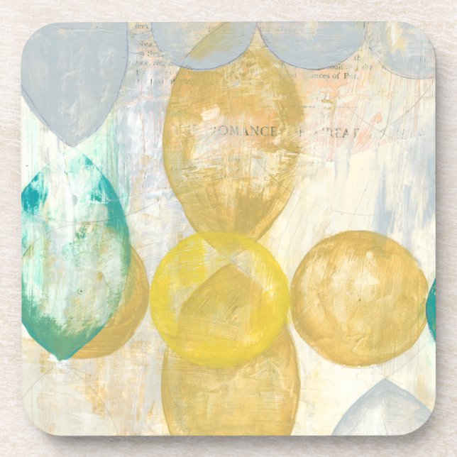 Modern Abstract Painting on Newsprint Coaster (Front)