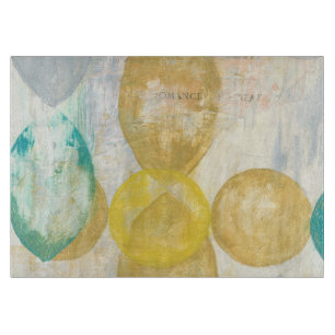 Modern Abstract Painting on Newsprint Cutting Board