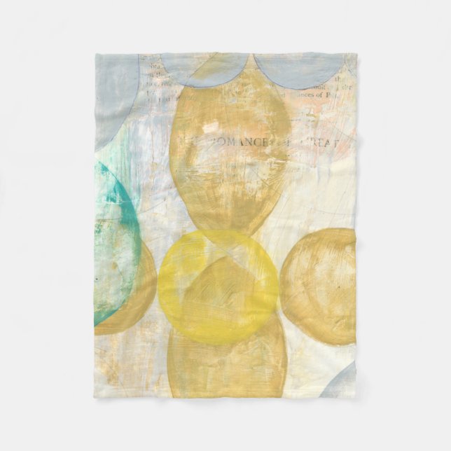 Modern Abstract Painting on Newsprint Fleece Blanket (Front)