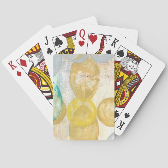Modern Abstract Painting on Newsprint Poker Cards (Back)
