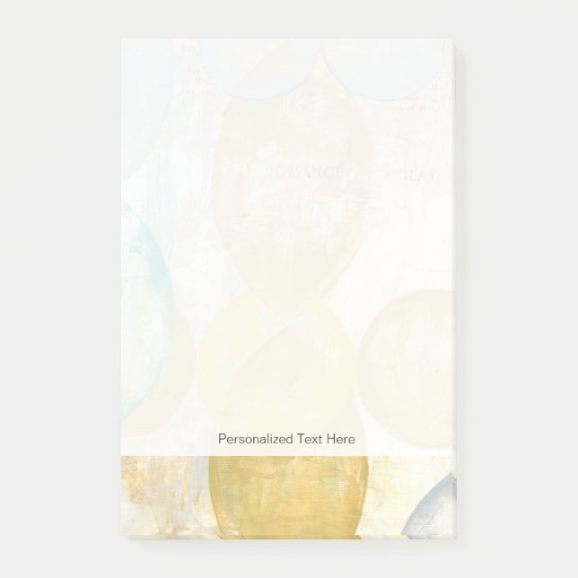 Modern Abstract Painting on Newsprint Post-it Notes (Front)