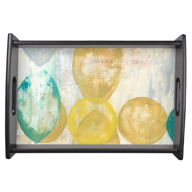 Modern Abstract Painting on Newsprint Serving Tray (Front)
