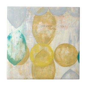 Modern Abstract Painting on Newsprint Tile