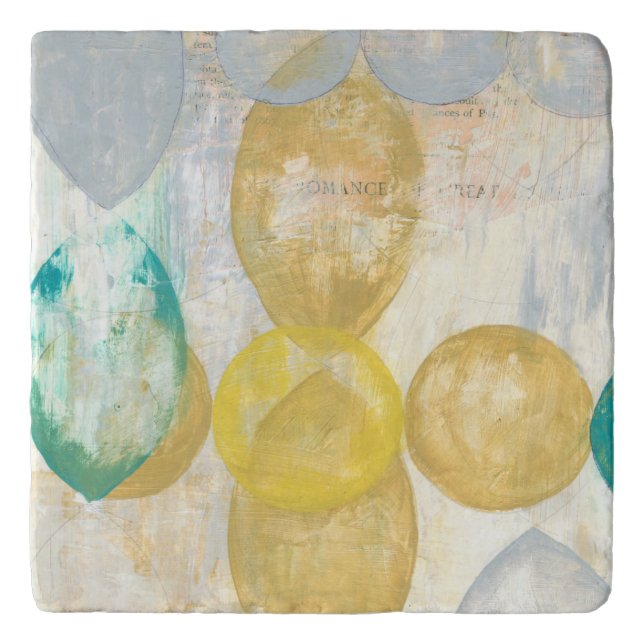 Modern Abstract Painting on Newsprint Trivet (Front)