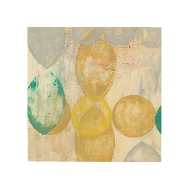 Modern Abstract Painting on Newsprint Wood Wall Art (Front)
