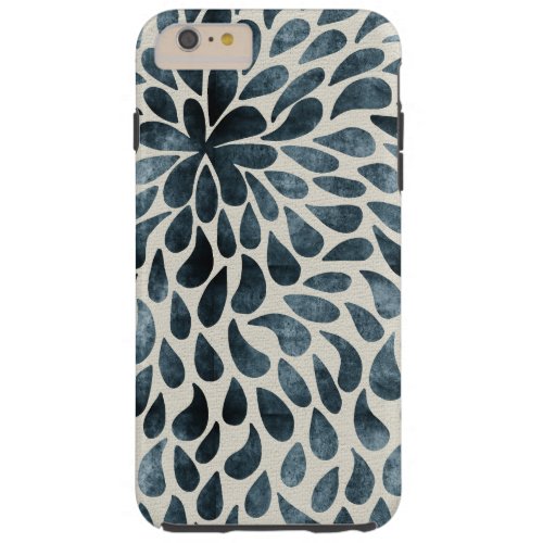 Modern Abstract Paisley Flower in Blue and White Tough iPhone 6 Plus Case