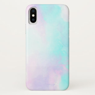 Modern Abstract Pastel Blue & Purple Watercolor iPhone X Case