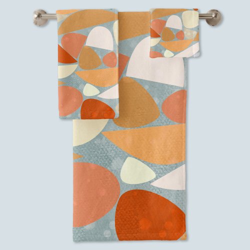 Modern Abstract Pastel Geometric Bath Towel Set
