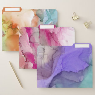 Modern Abstract Pastel Ink Backgrounds File Folder
