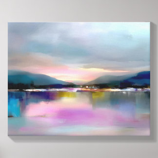 Modern Abstract Pastel Landscape Art Canvas Photo Tile