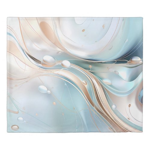 Modern abstract pastel light blue and blush pink duvet cover