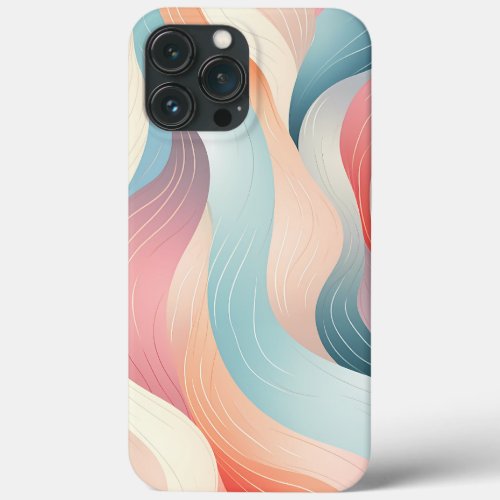 Modern abstract pastel lines iPhone 13 pro max case