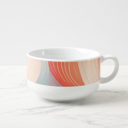 Modern abstract pastel lines Thermal Tumbler Soup Mug