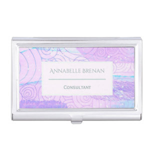 Modern Abstract Pastel Pattern Personalised Business Card Case