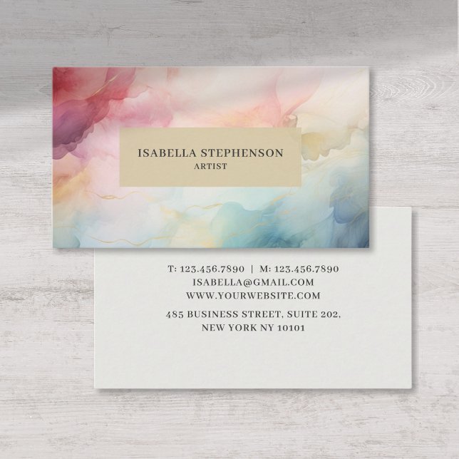 Modern Abstract Pastel Pattern Professional Business Card (Creator Uploaded)