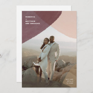 Modern Abstract Pastel Photo Overlay Engagement In Invitation
