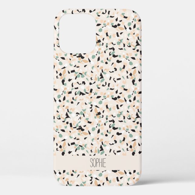 Modern Abstract Pastel Terrazzo Pattern Case-Mate iPhone Case (Back)