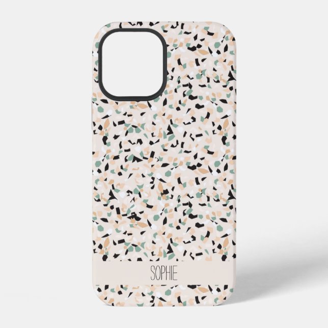 Modern Abstract Pastel Terrazzo Pattern Iphone Case (Back)