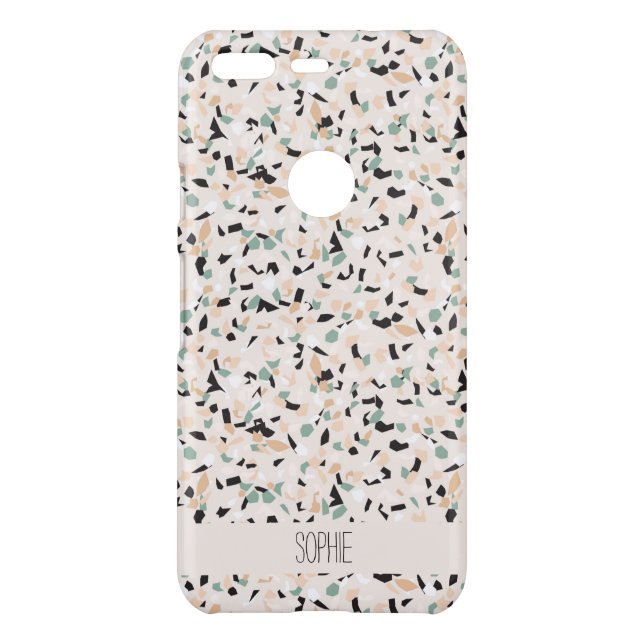 Modern Abstract Pastel Terrazzo Pattern  Uncommon Google Pixel Case (Back)