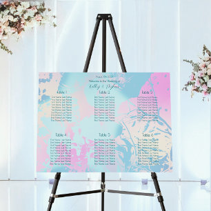 Modern Abstract Pastel Wedding Seating Chart Foam Board