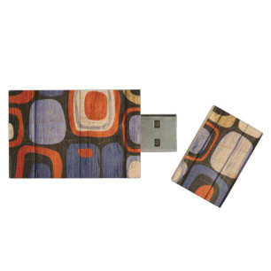 Modern Abstract Pastel Wood Look Flash Drive