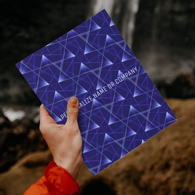Modern Abstract Pattern Design Custom Navy Blue Pocket Folder (Creator Uploaded)