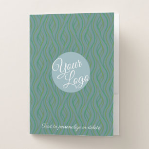 Modern Abstract Pattern Design Sage Green Custom Pocket Folder