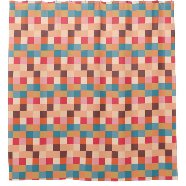 Modern Abstract Pattern Design Shower Curtain (Front)